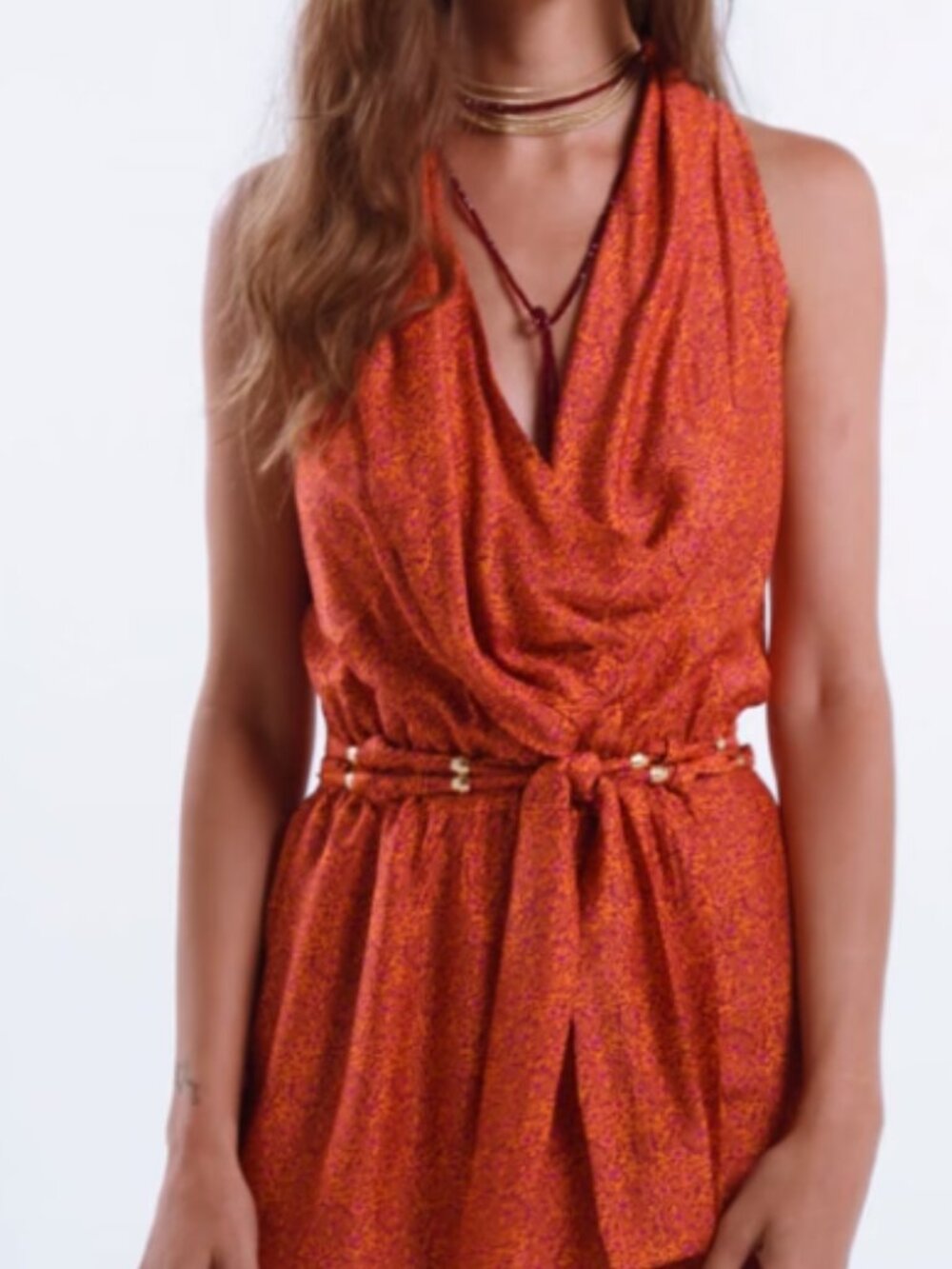 ViX Paula Hermanny  Silk blend Red-Purple Cover up dress + free ViX gift!